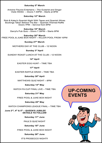 what's on at whaplode drove social club